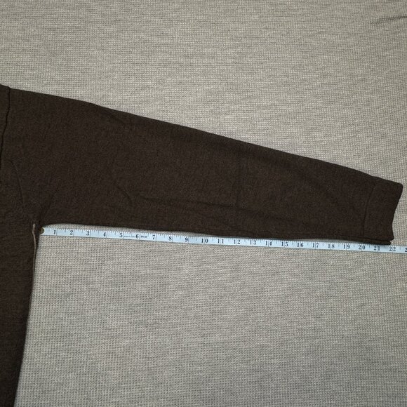 Horny Toad Mens XL Merino Wool Brown Sweater Striped Sides Pullover Long Sleeve - Picture 9 of 11